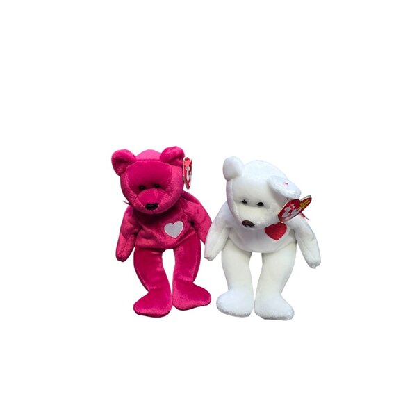 Valentino and Valentina Bears Valentine’s Day Ty Beanie Babies - Picture 5 of 8